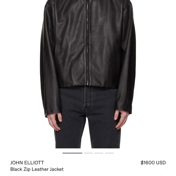 John Elliott LEATHER CROPPED ZIP JACKET